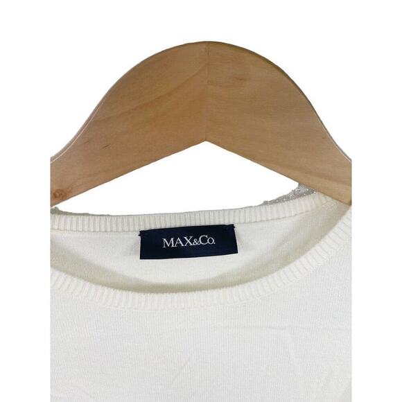 Max & Co Cream Lightweight Soft Ruffle Sweater Womens Small? - Picture 2 of 5